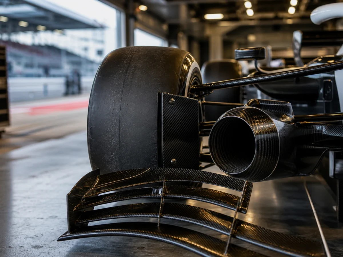 Motorsportmiljö som illustrerar f1 däck