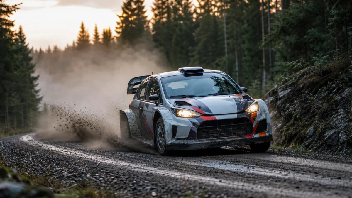 Motorsportmiljö som illustrerar rally