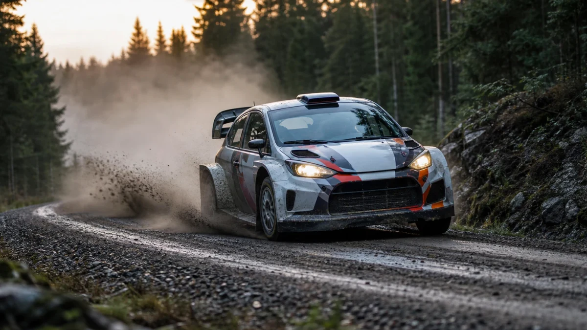 Motorsportmiljö som illustrerar rally på tv idag